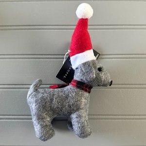 NWT Felt Dog with Santa Hat & Scarf Christmas Ornament